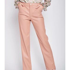 Pink Vegan Leather Pants